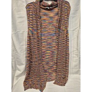 Light‎ Weight Long Sweater Vest Colorful Cottagecore Boho Hippie  Sleeveless  1X